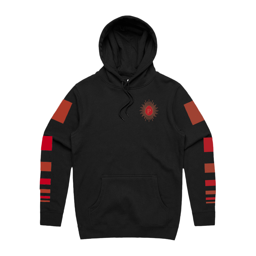 Red Mosaic Hoodie - Black
