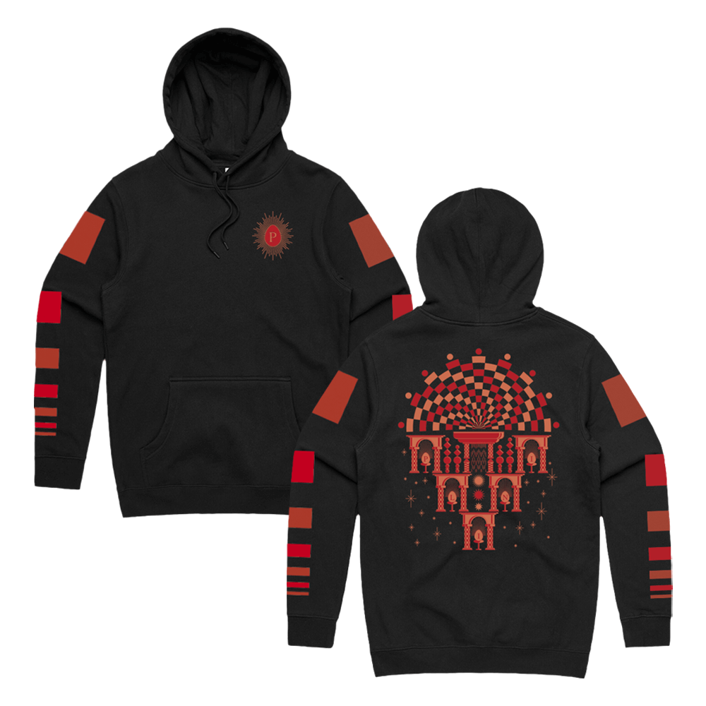 Red Mosaic Hoodie - Black
