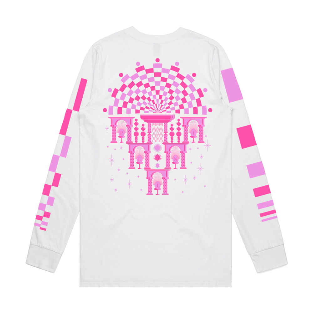 Pink Mosaic Longsleeve - White