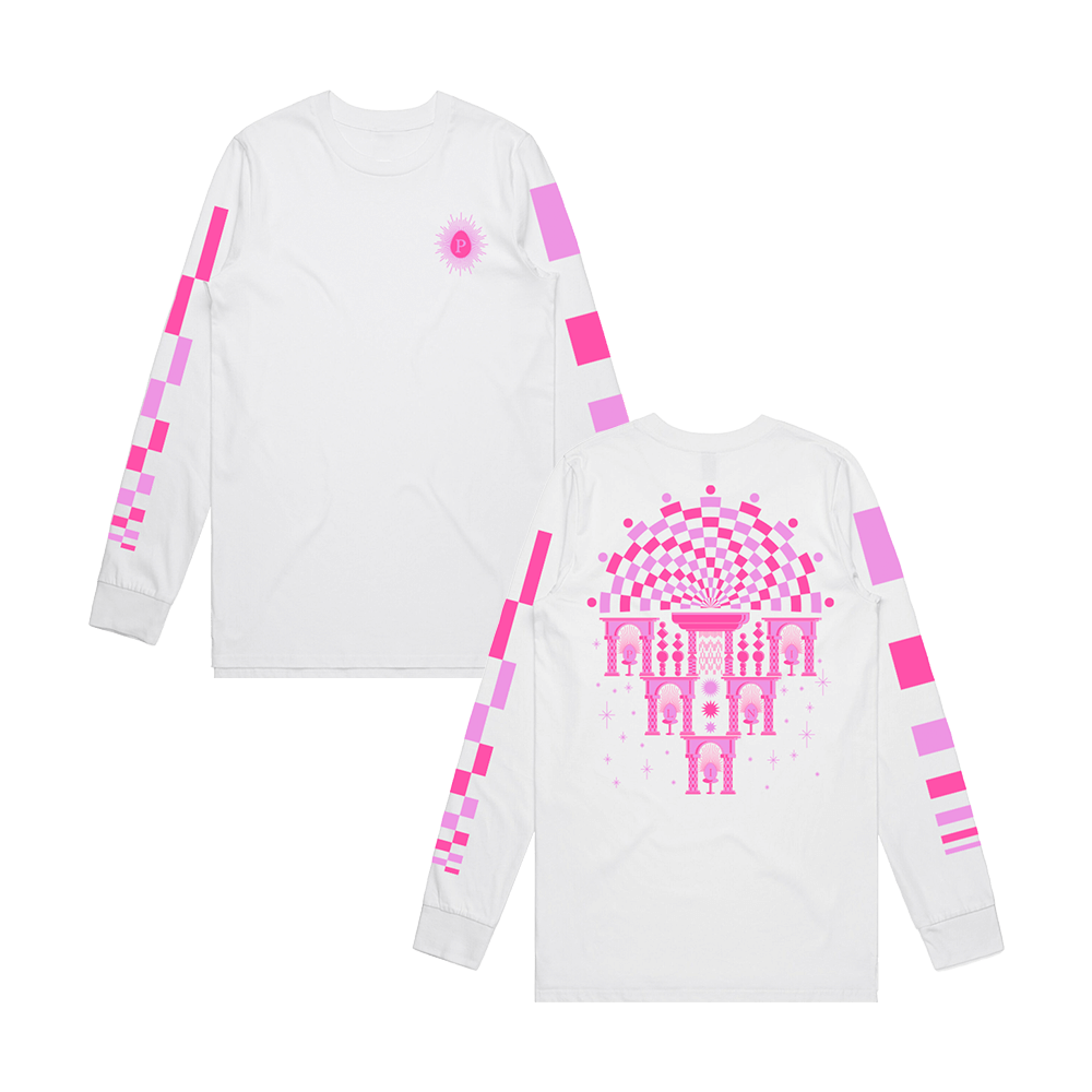Pink Mosaic Longsleeve - White